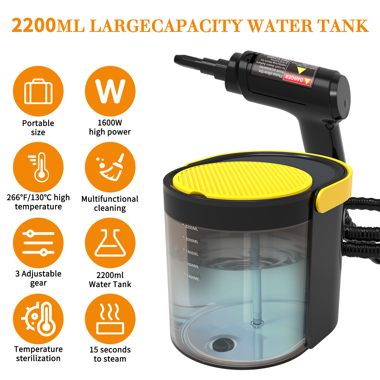 Handdampfreiniger 2500 W für Autos 4