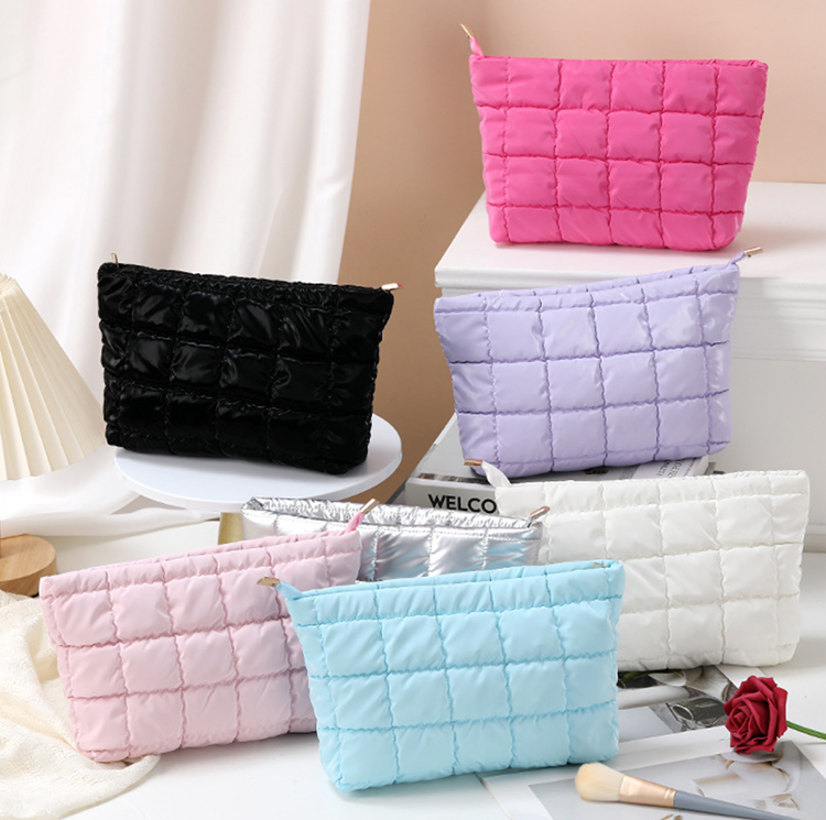 Gesteppte Kosmetiktasche aus Nylon, wasserdicht 3