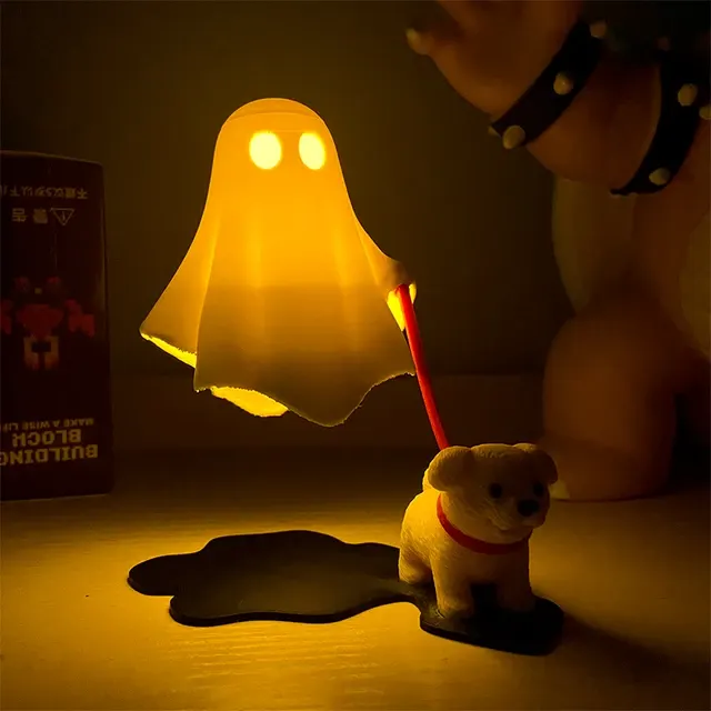 3D-gedruckte Geister- und Hundefigur Halloween 3