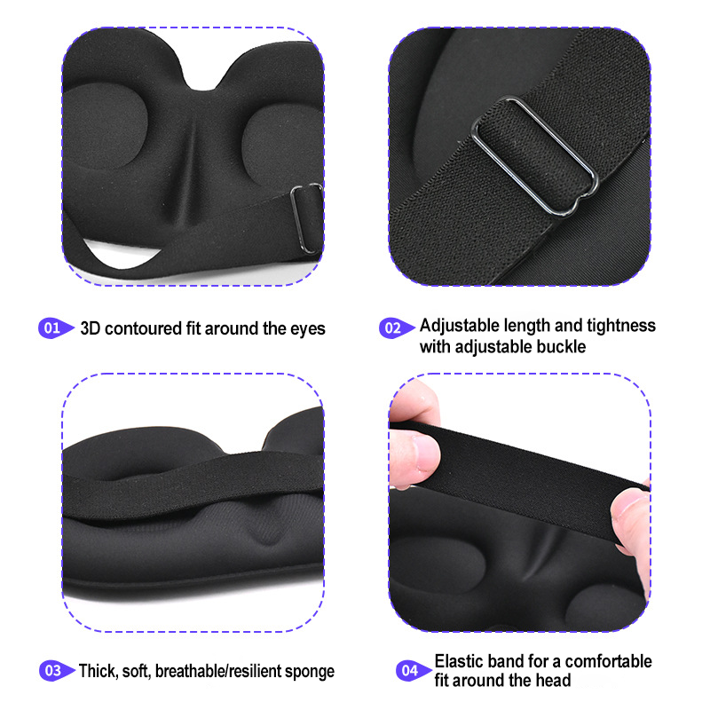 Leichte 3D-Schlafmaske für Damen auf Reisen 4