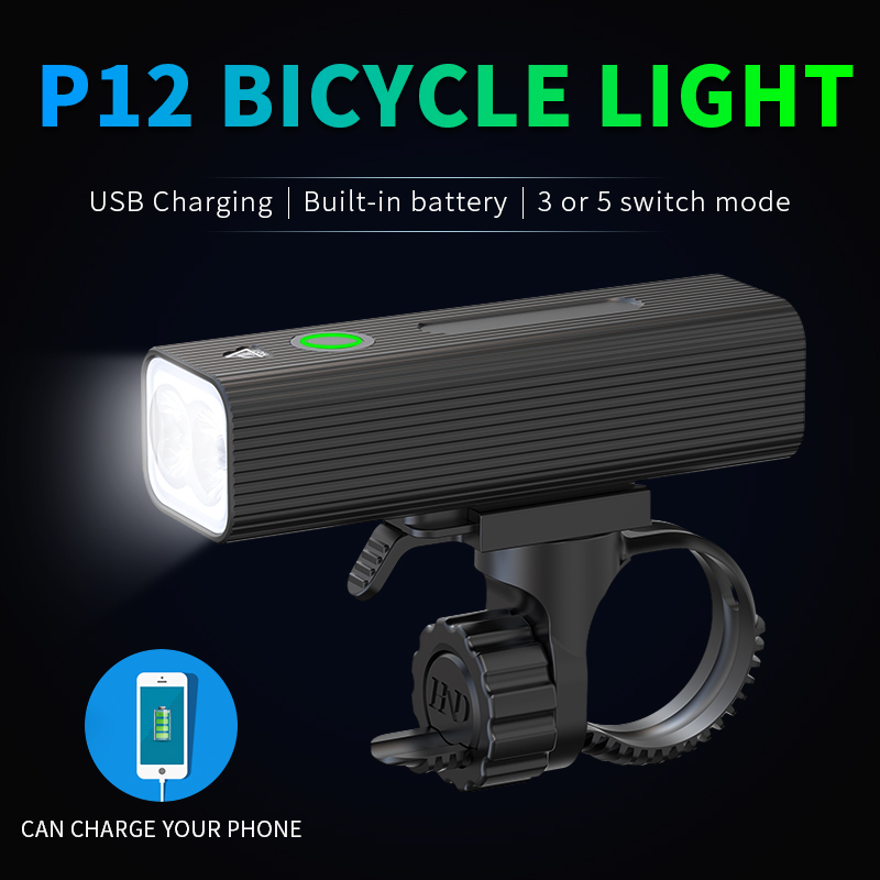 Wasserdichte LED-Fahrradleuchten-Set aus Aluminium 2