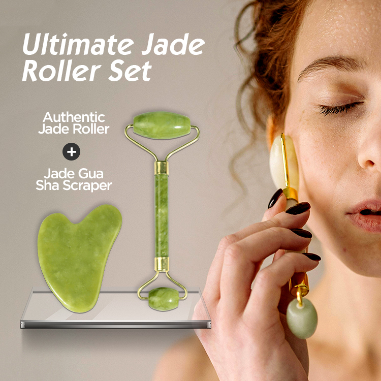 Naturjade-Roller mit Gua-Sha-Set 2