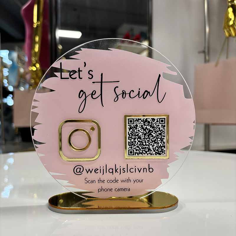 Acryl-Tischspiegel mit Social-Media-Icons 2