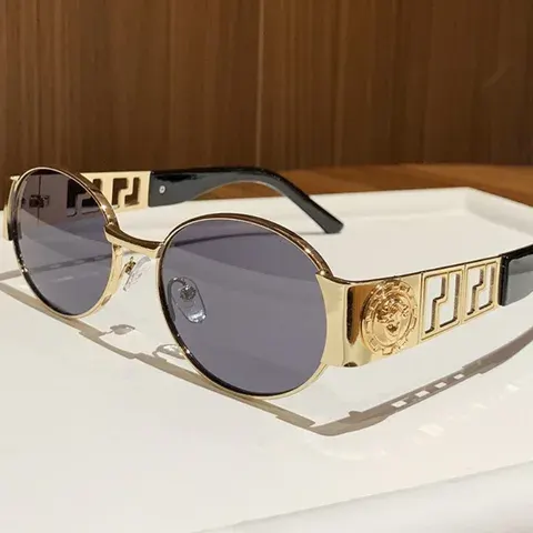Ovale Metall-Sonnenbrille