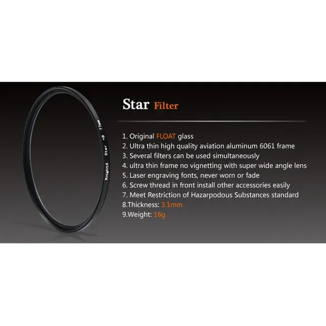 Stern-Effektfilter für Kameraobjektive 3