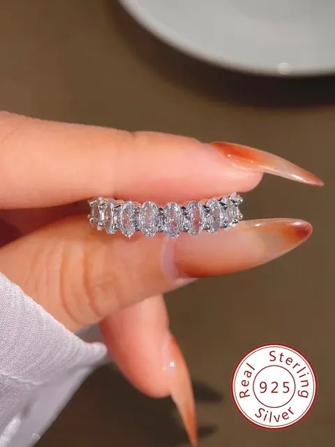 Ovaler Zirkonring aus 925er Sterlingsilber 3