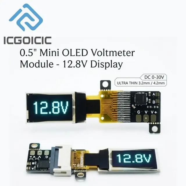 Mini-OLED-Voltmeter 0–30 V, 0,5 Zoll, Ultradünn 1