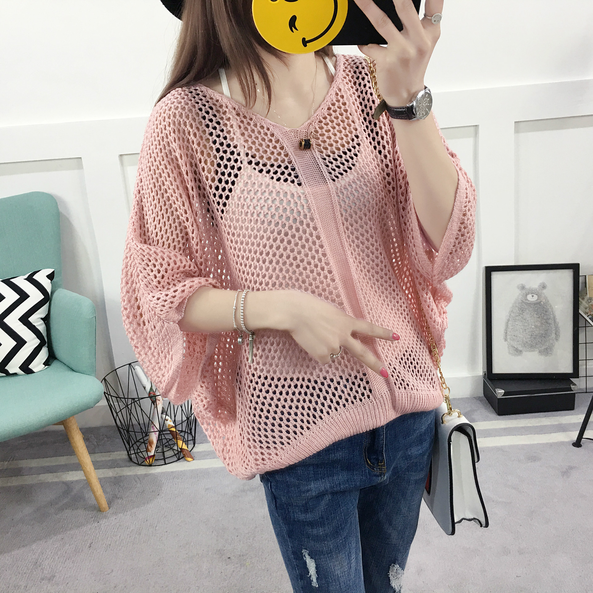 V-Ausschnitt Pullover