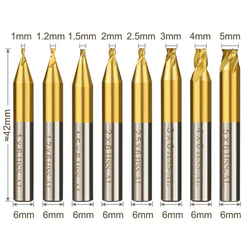 Titanbeschichteter Schlüsselfräser 6mm Schaft