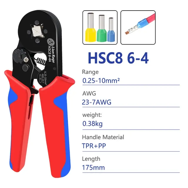 Crimpzange für Aderendhülsen 0,25–10 mm² 2