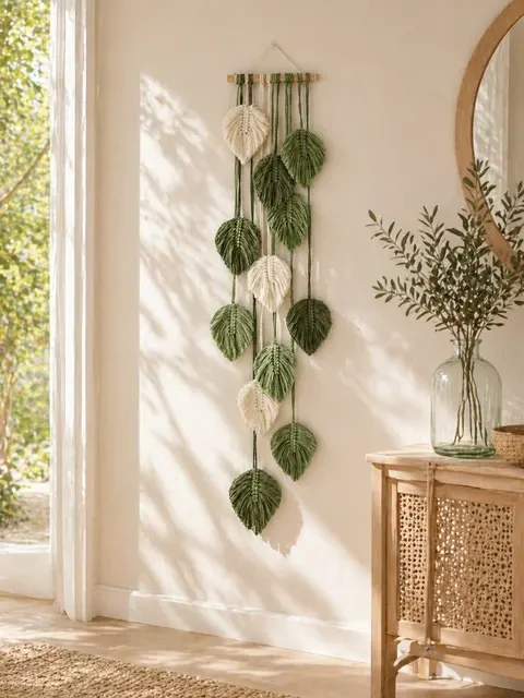 Makramee-Blatt-Wandbehang 4