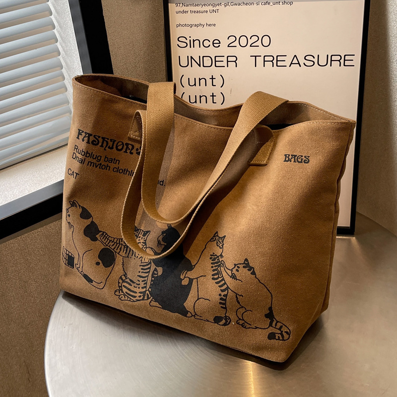 Große Damen Canvas Schultertasche für Pendler