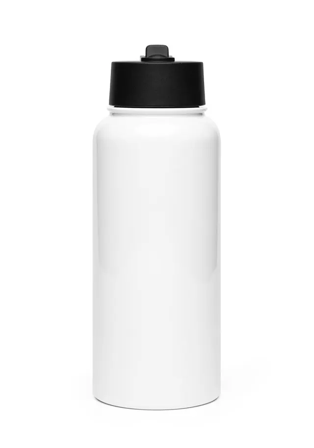 Edelstahl-Trinkflasche mit Strohhalmdeckel