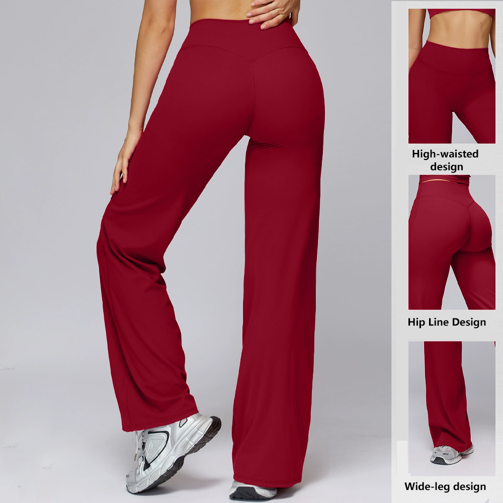 Zweiteiliges Damen-Workout-Set mit Weitbein-Hose 3