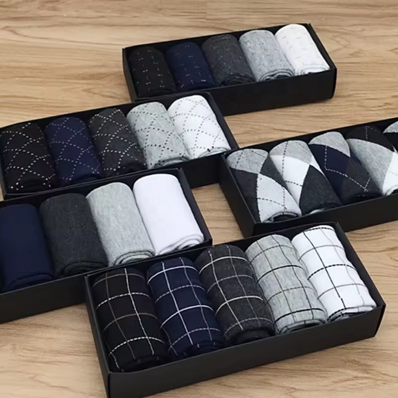 Elegante Argyle-Muster Herrensocken 5er-Pack 2