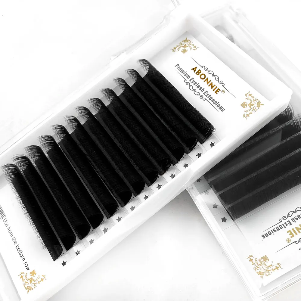 Mattschwarze Easy-Fan-Wimpern 0,03–0,10 mm 3