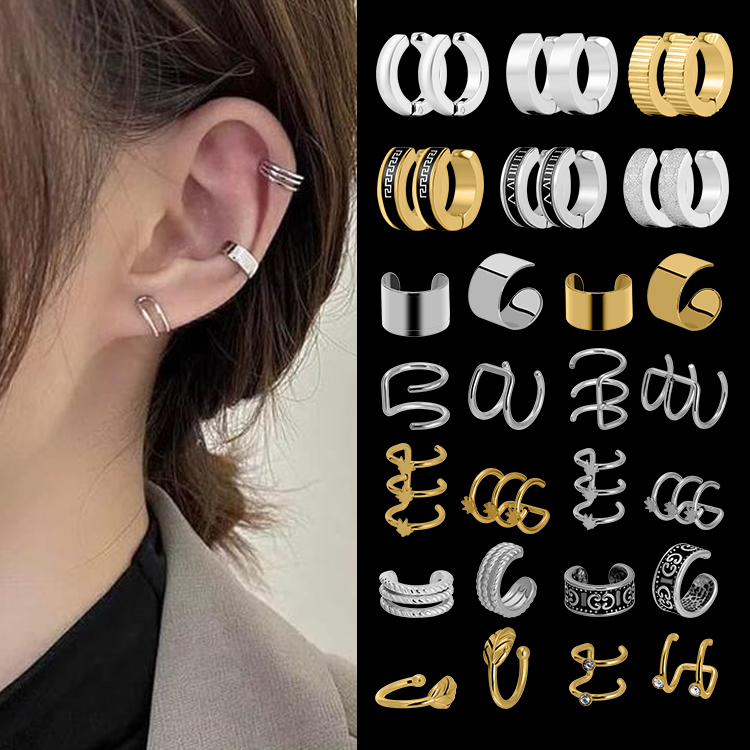 Blätter Ohrklemme in Goldoptik ohne Piercing 4