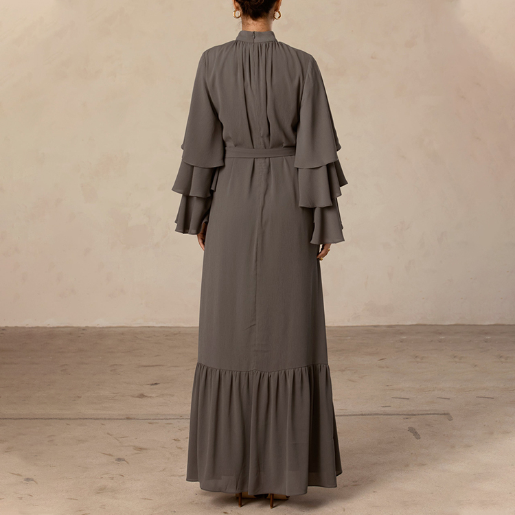 Eleganter Damen Tunika Kleid mit Rüschenärmeln 3