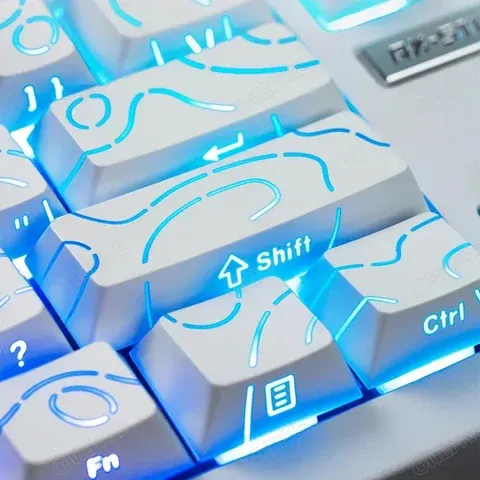 Weiße PBT Tastenkappen-Set für Gaming-Tastatur