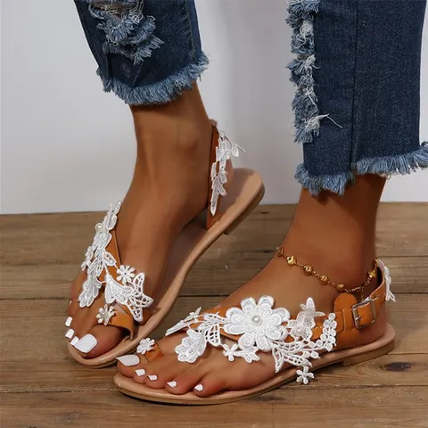Spitzen-Strandsandalen