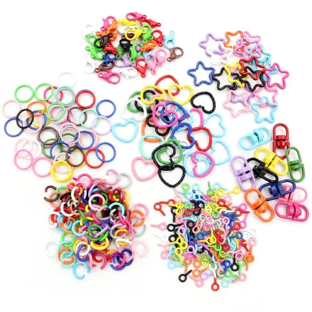 Bunte Legierung Split Jump Ringe Set 1