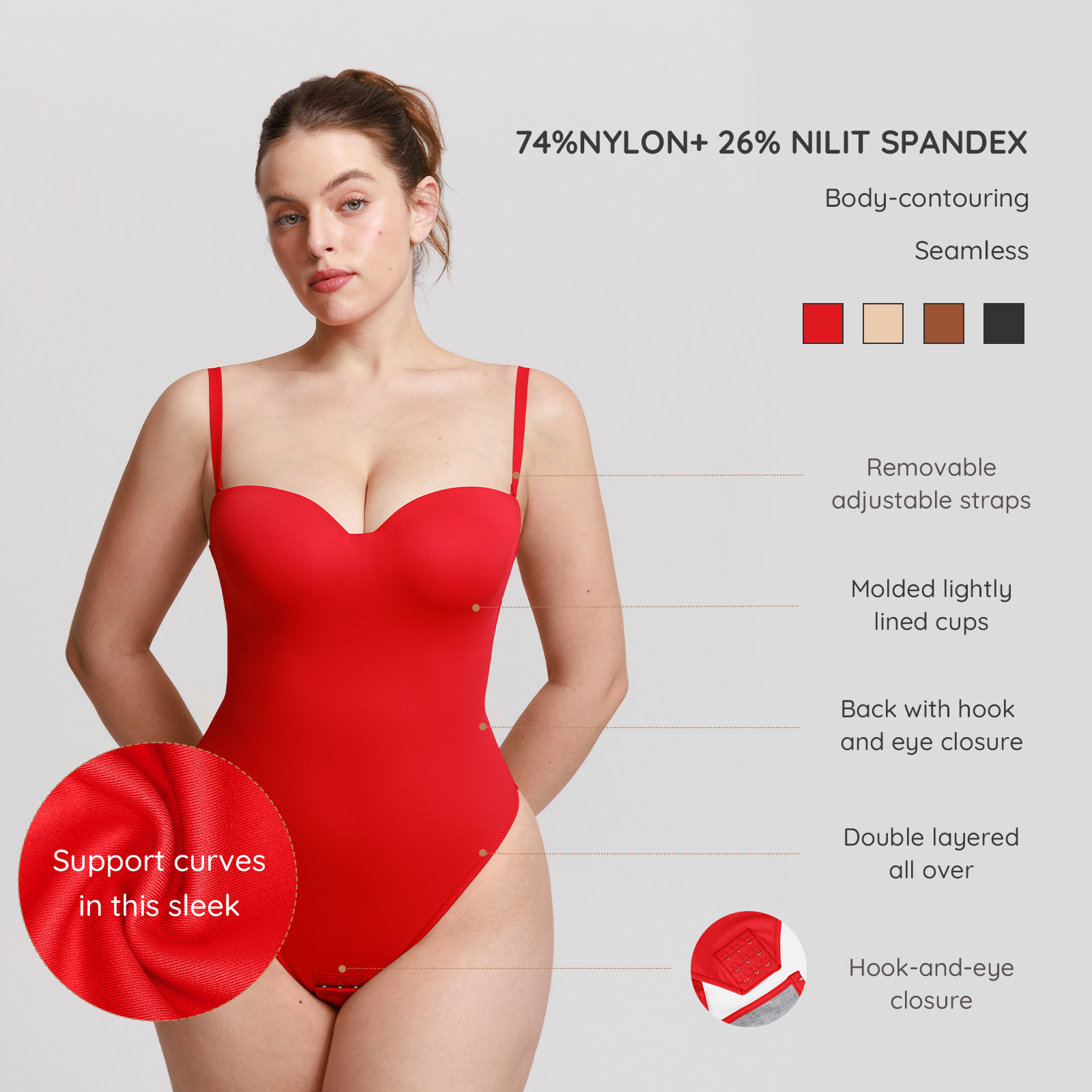 Trägerloser Shapewear-Body mit Bügel 2