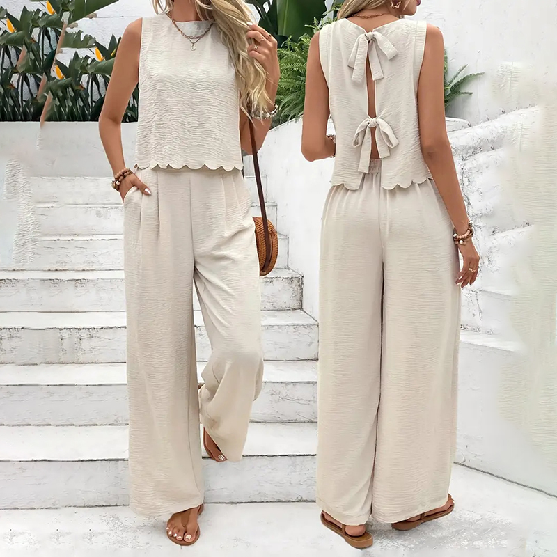 Damen Ärmelloses Top mit Hosen-Set 3