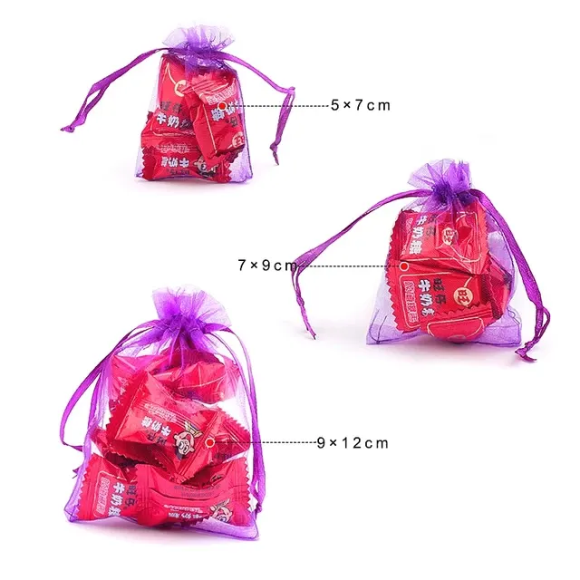 Organza-Geschenkbeutel mit Kordelzug, 100 Stück 4