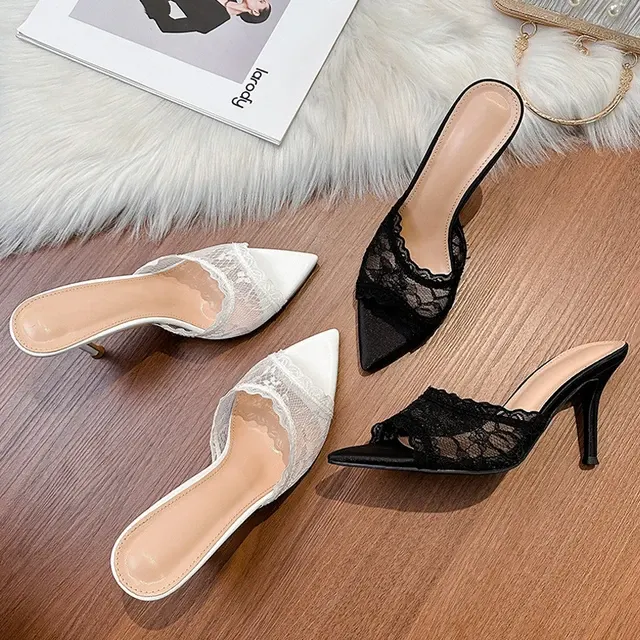 Spitzen-High-Heel-Hausschuhe 4