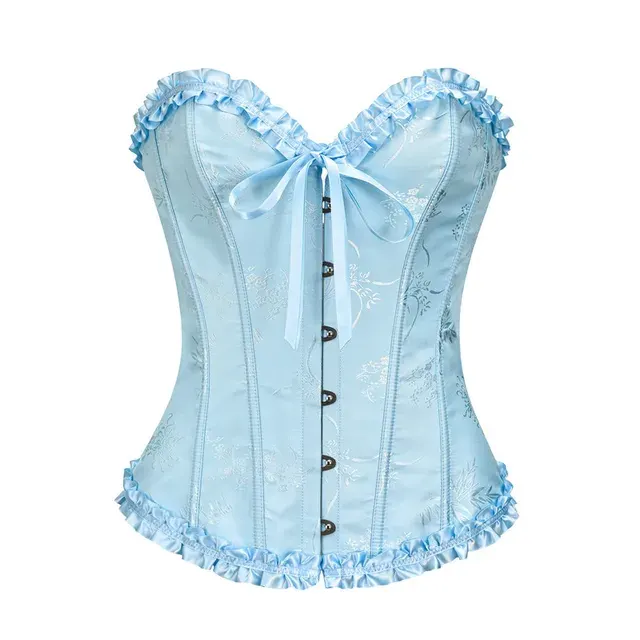 Gelbes Jacquard-Korsett mit Push-Up ohne Knochen 3