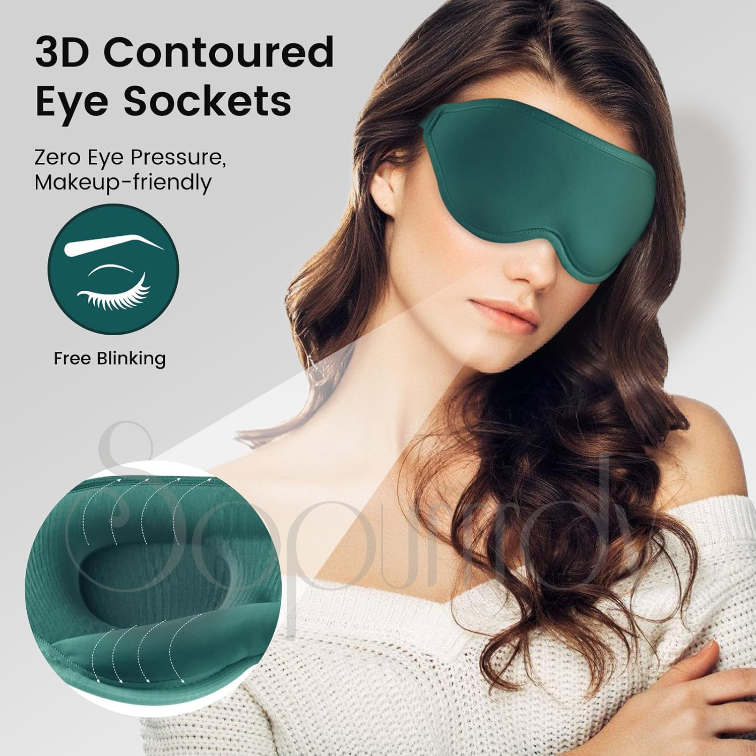 3D-Schlafmaske mit Lichtblockierung und Reisetasche 2