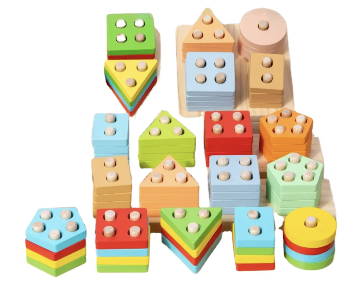 Schadstofffreie Holz-Stapelbausteine für Kleinkinder