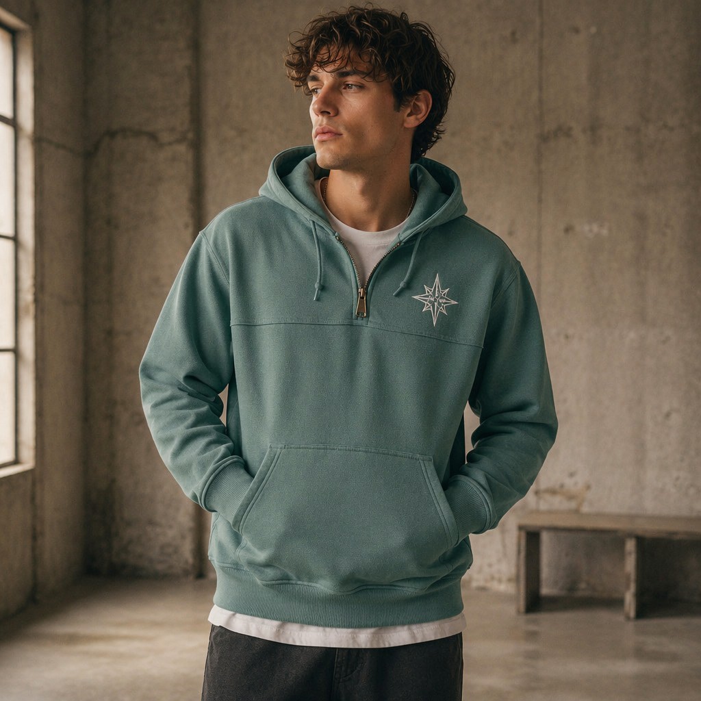 Half-Zip Streetwear Hoodie aus French Terry 3