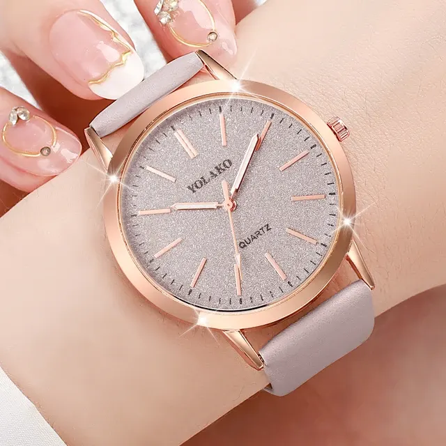 Matte Leder-Damenuhr im Casual-Stil 3