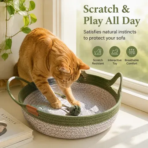 Rattan-Katzenbett