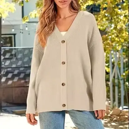 Oversize-Strickjacke für Damen aus Feinstrick