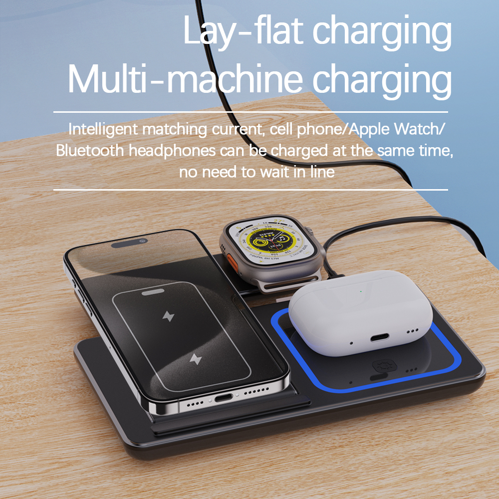 Faltbare kabellose 3-in-1-Ladestation, 15W 3