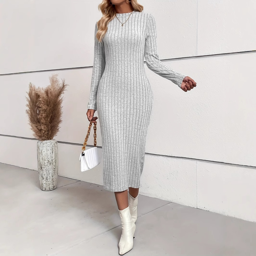 Schmales Winter Jacquard Strickkleid