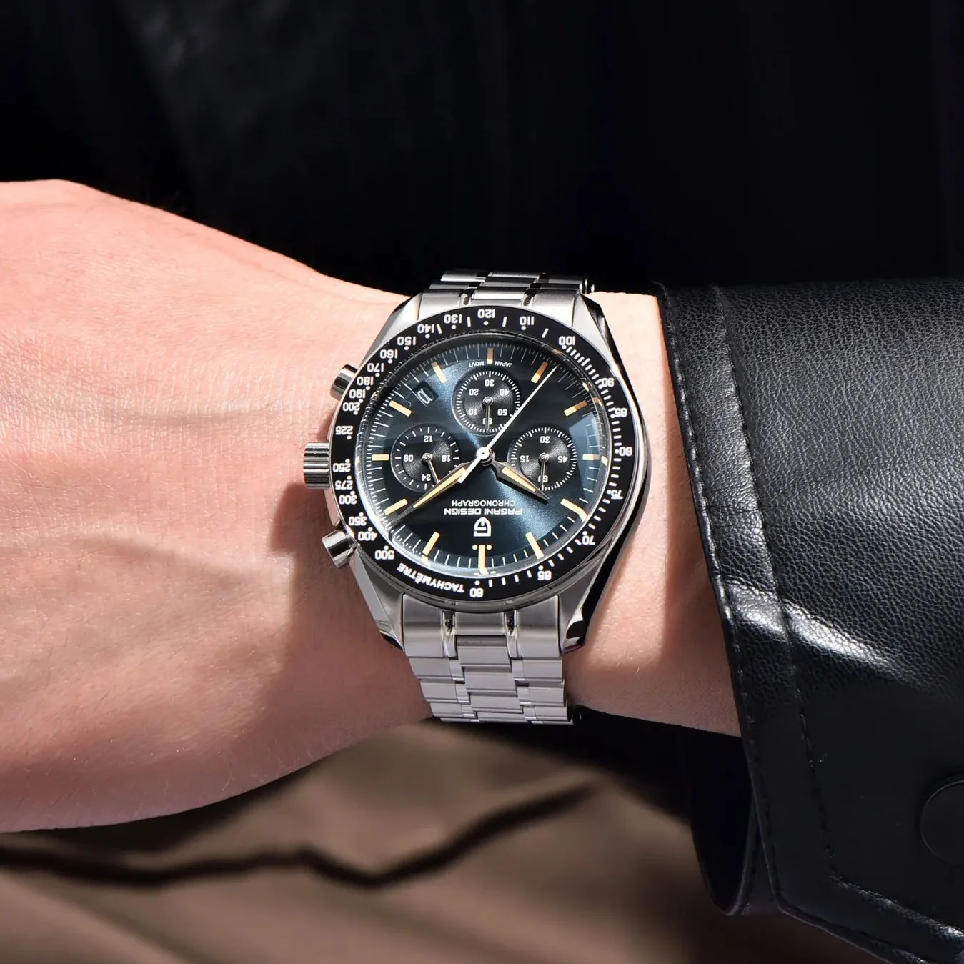 Wasserdichte Chronograph-Herrenuhr aus Edelstahl 3
