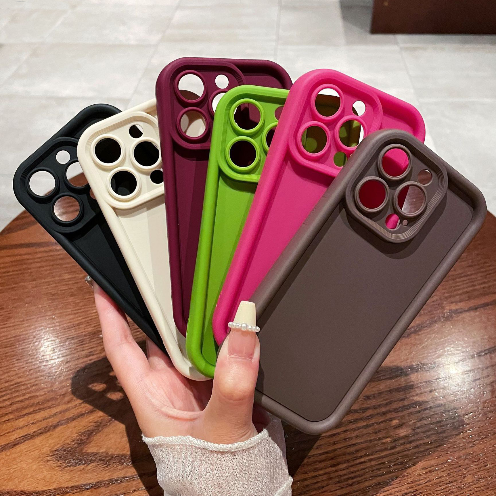 Pastellfarbene Soft-TPU-Handyhülle mit Linsenschutz