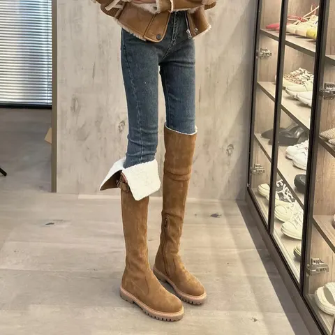 Gefütterte Overknee-Stiefel