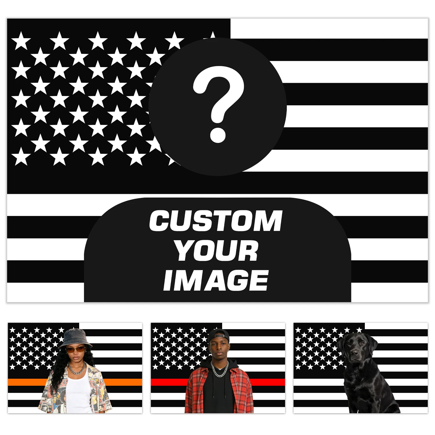 Personalisierter Foto-Wandteppich mit US-Flagge 2