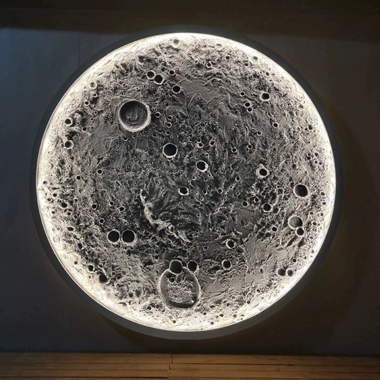 3D-Relief Mond Wandlampe Wohnzimmer