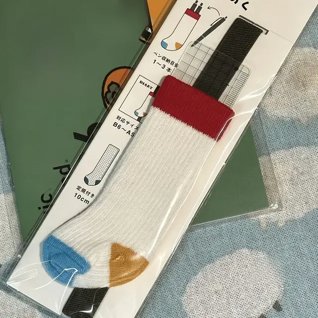 Retro-Socken-Stifthalter mit Notizbuchband 3