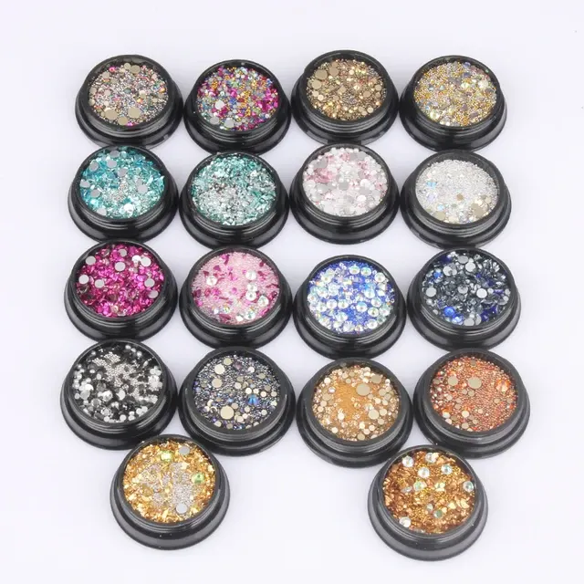 Nagel-Glitzerpulver Acryl-Kristalle Set 4