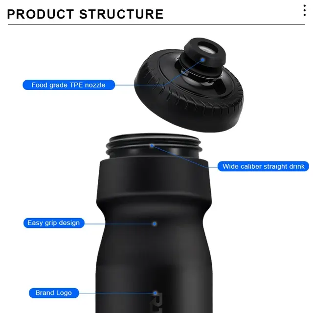 Quetschbare 650-ml-Fahrrad-Trinkflasche, geschmacksneutral 3