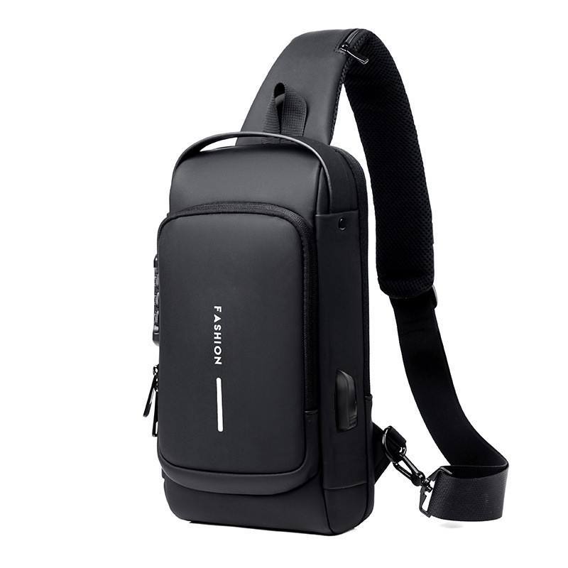 Anti-Diebstahl Herren-Brusttasche mit USB 3