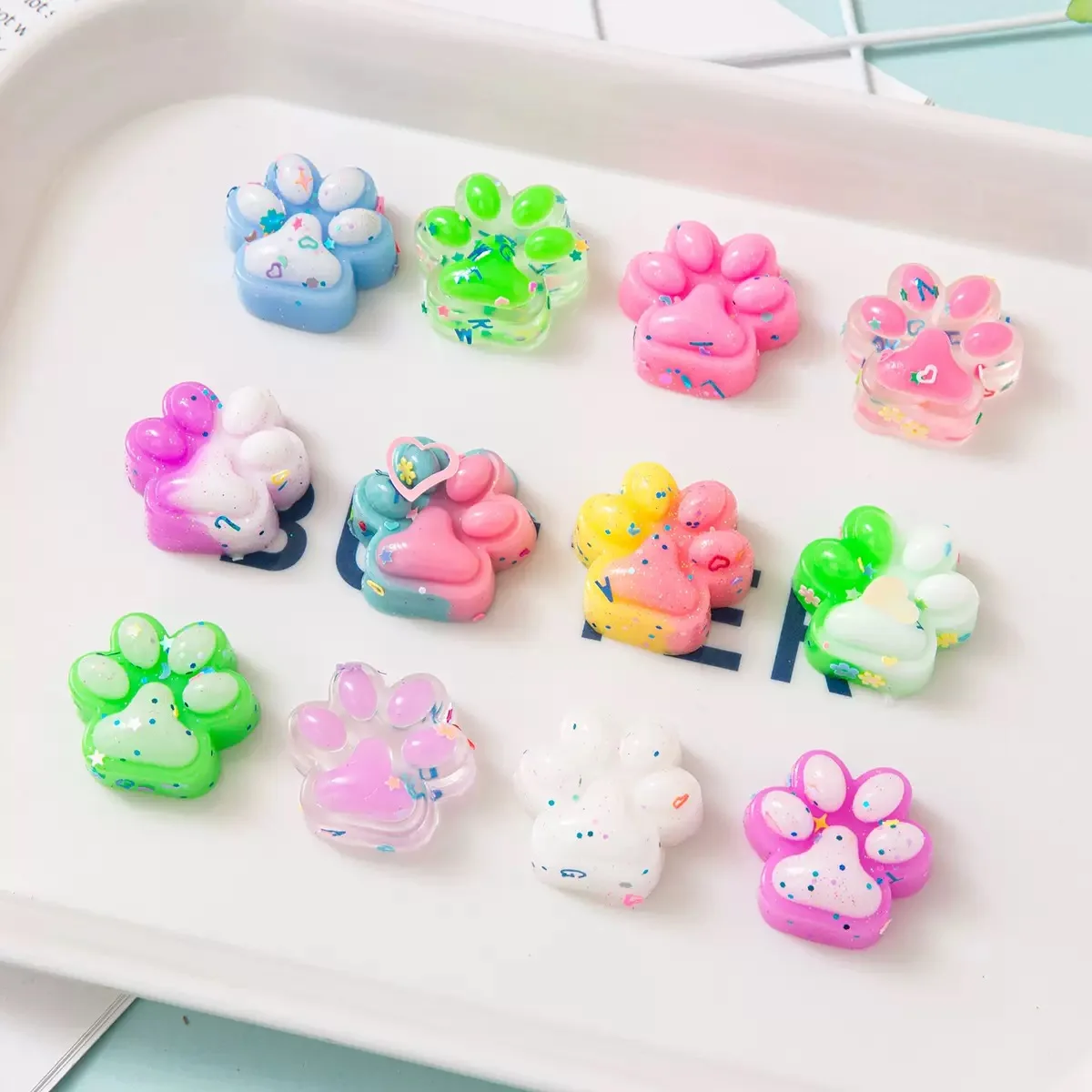 Mini-Plüsch-Katzenpfoten-Quetschfiguren, 10er-Pack 4