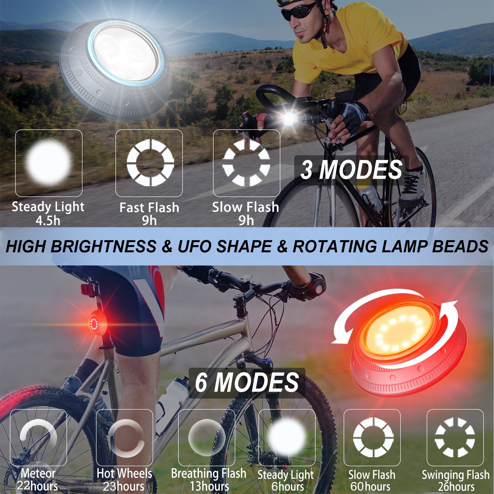 Wasserdichtes UFO-LED-Fahrradrücklicht 4