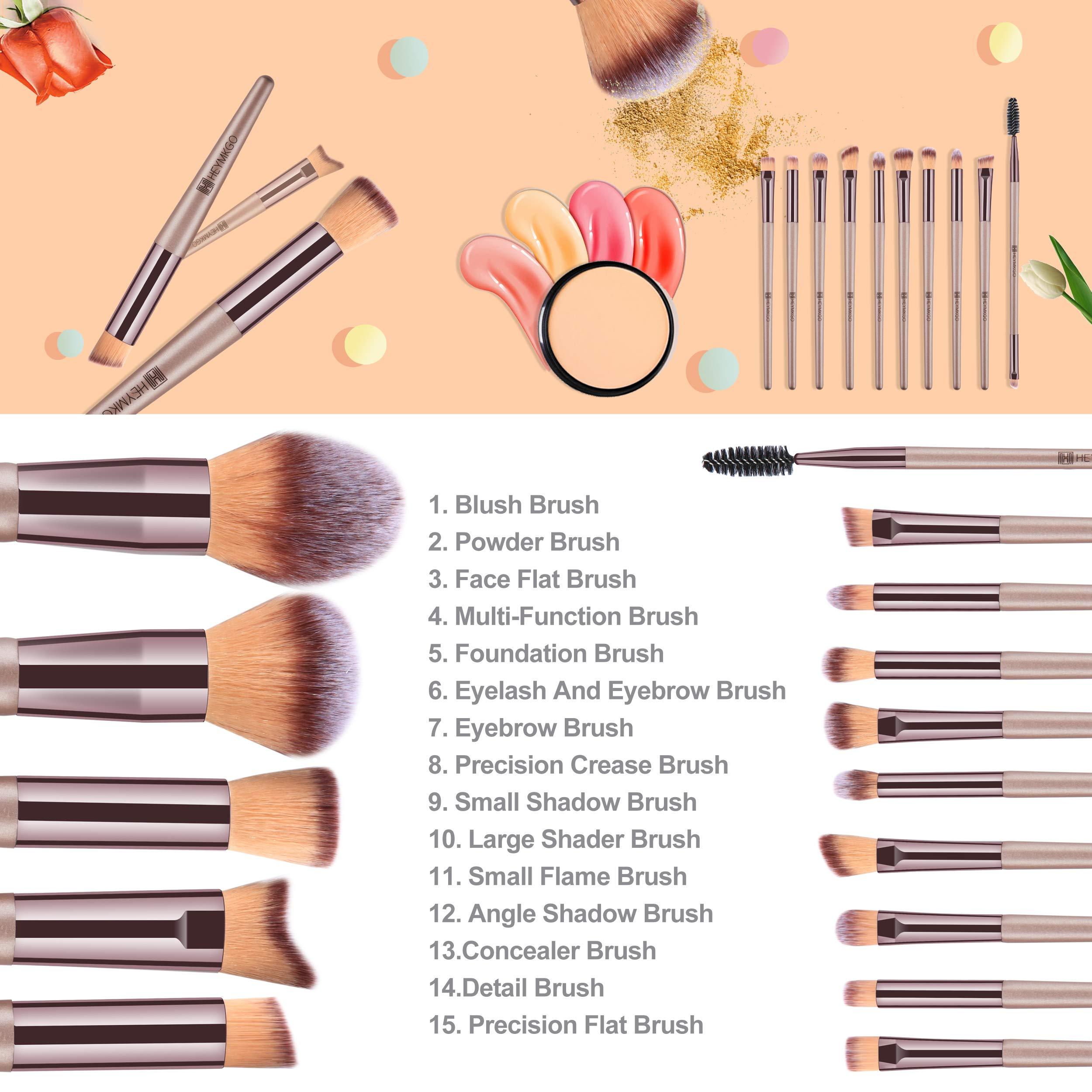 Champagnergold Make-up-Pinsel-Set mit Tasche 3